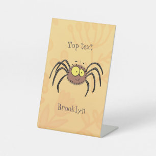 Signe De Table Drôle mignon dessin animé d'araignée moelleuse