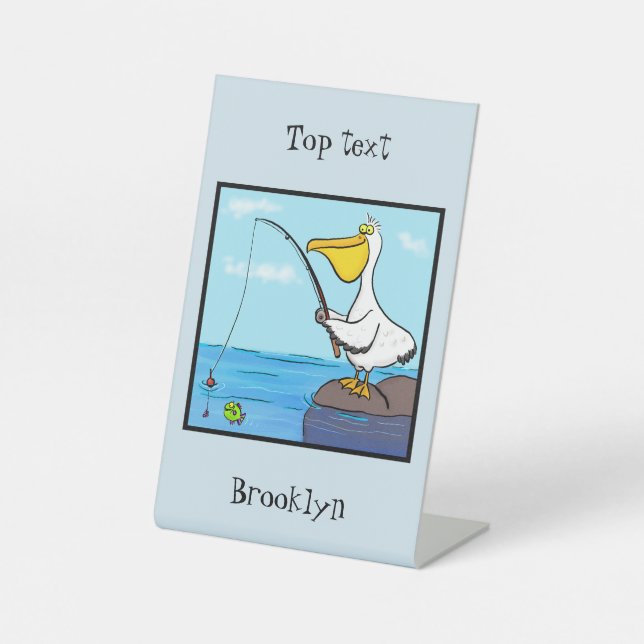 Signe De Table Drôle pélican de pêche (Recto)