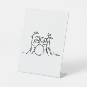 Signe De Table Drummer Music Design Drums One-Line