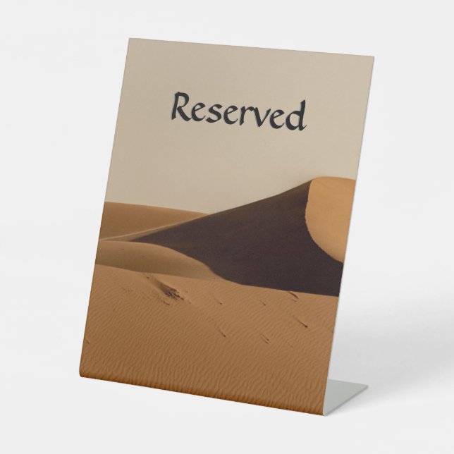 Signe De Table Dunes de sable paysage du désert Texte réservé (Recto)