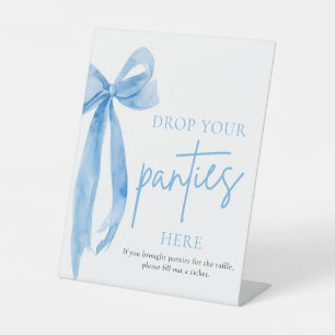 Signe De Table Dusty Blue Bow Déposez Vos Culottes Ici Jeu