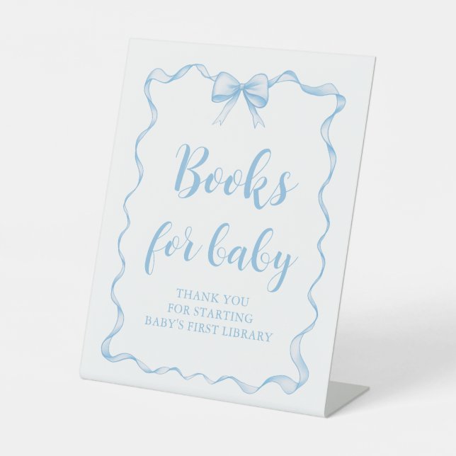 Signe De Table Dusty Blue Boy Boy Boy Baby showers Livres pour Ba (Recto)
