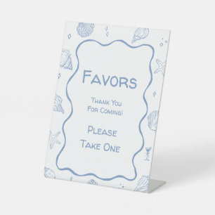Signe De Table Dusty Blue Coastal Beach Baby shower Favoriser