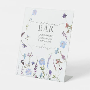 Signe De Table Dusty Blue Fleur sauvage Fête des mariées Mimosa B