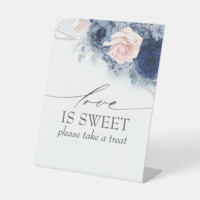 Signe De Table Dusty Blue Floral Love is Sweet Traitements (Recto)