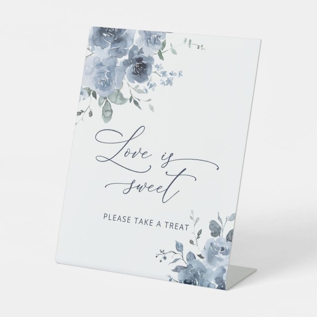 Signe De Table Dusty Blue Love Is Sweet Prendre Une Treat Favoris (Recto)