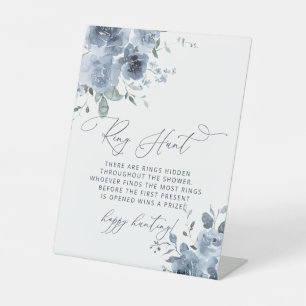 Signe De Table Dusty Blue Ring Fête des mariées Jeu