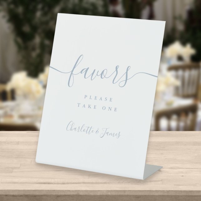 Signe De Table Dusty Blue Signature Script Wedding Favors Table (Créateur téléchargé)