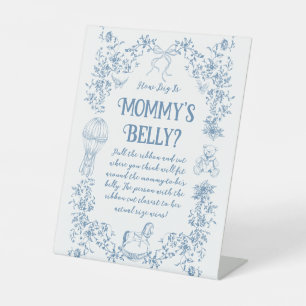 Signe De Table Dusty Blue Vintage Floral Baby shower Maman Belly