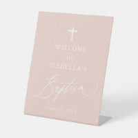 Dusty rose Croix blanche fille Affiche de bienvenu