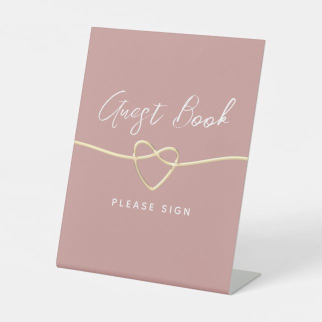 Signe De Table Dusty Rose Mariage livre d'hôtes (Recto)