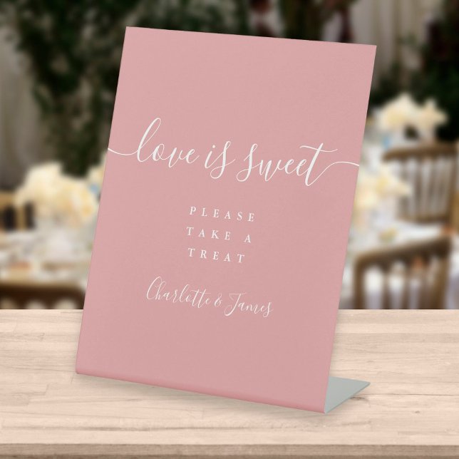 Signe De Table Dusty Rose Signature Écriture L'amour est un Favor (Créateur téléchargé)