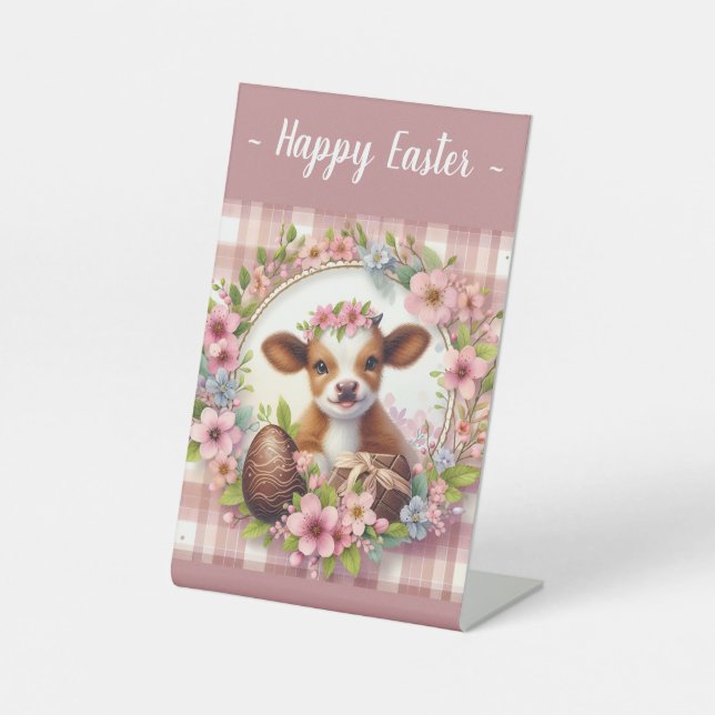 Signe De Table Easter Aquarelle Plaid Calcul (Recto)