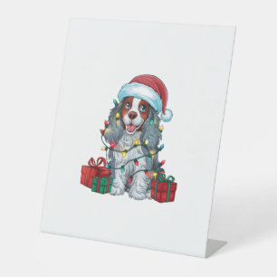 Signe De Table Éclairage de Noël Chapeau American Eau Spaniel Chi