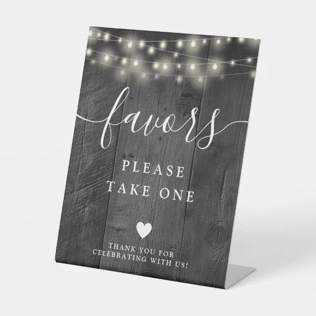 Signe De Table Éclairages à cordes Rustique noir Grange bois Favo (Recto)