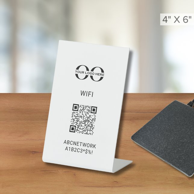 Signe De Table Écran d'accès Wi-Fi personnalisable avec code QR (Créateur téléchargé)