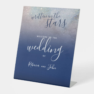 Signe De Table Écrit dans le Mariage Galaxy de la marine des Star