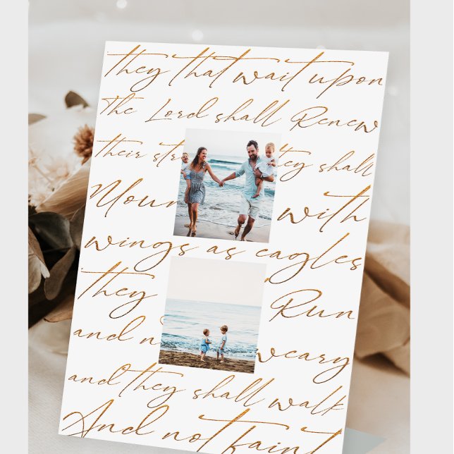 Signe De Table Écriture Attendre sur le Seigneur Deux photos (Créateur téléchargé)