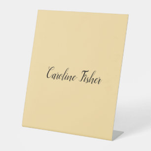 Signe De Table Écriture Manuelle Classique Simple Beige