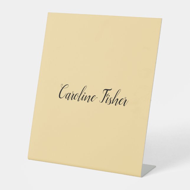 Signe De Table Écriture Manuelle Classique Simple Beige (Recto)