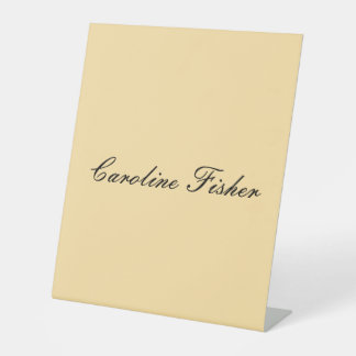 Signe De Table Écriture Manuelle Classique Simple Beige