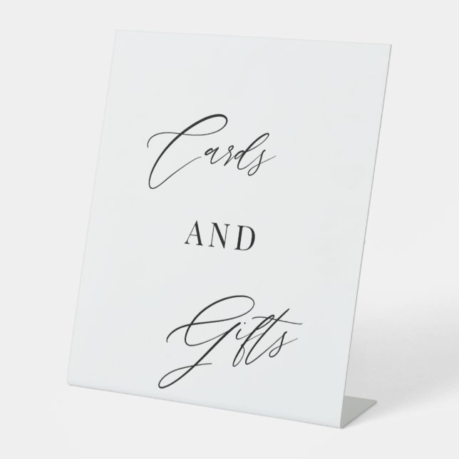 Signe De Table Écriture moderne | Présentoir de cartes et cadeaux (Recto)