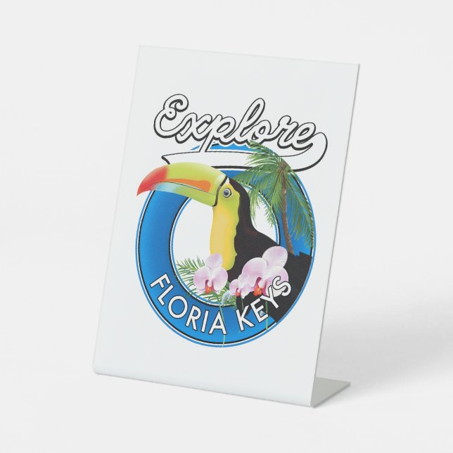 Signe De Table écusson de logo rétro des Florida keys (Recto)