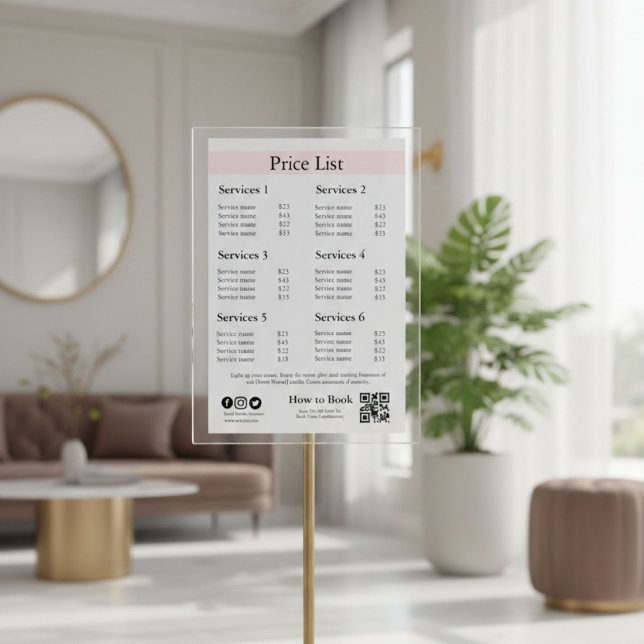 Signe De Table Editable Business Price List Template | Spa, Nail  (Créateur téléchargé)