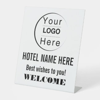 Signe De Table Editable Hotel Welcome Sign Logo & Business Name