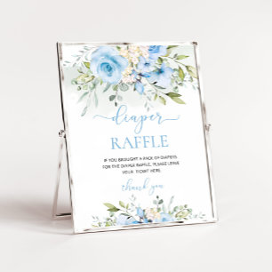 Signe De Table Éeucalyptus floral bleu Rupture de couche