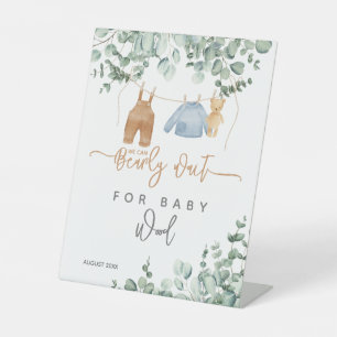 Signe De Table Eeucalyptus vert Baby shower d'attente précoce Wel