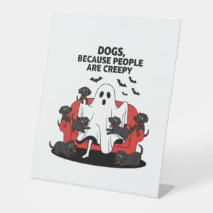 Signe De Table Éffrayant Halloween Chien Fantôme Éffrayant