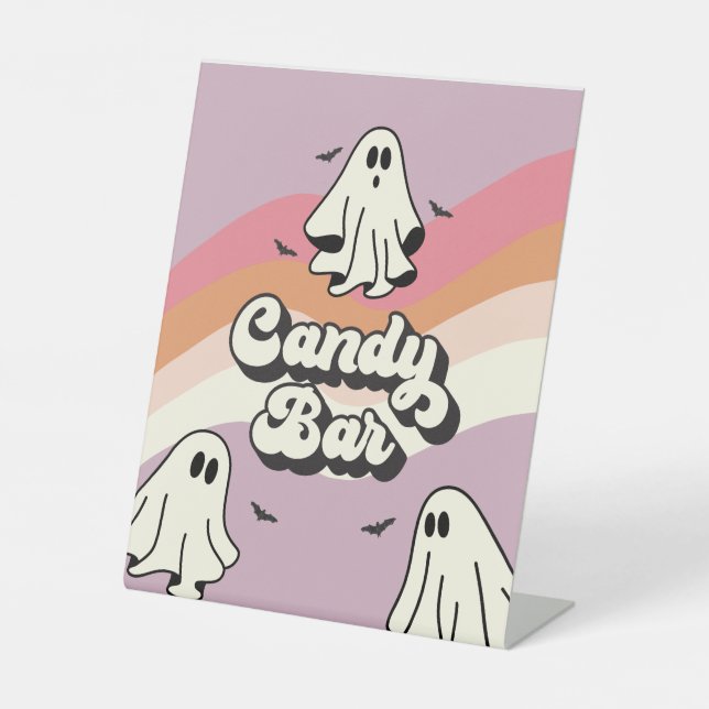 Signe De Table Éffrayant One Retro Ghost Birday Candy Bar (Recto)