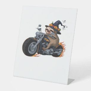 Signe De Table Éffrayant Sloth Motorcycle Ride Halloween Biker Fu
