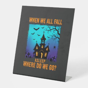 Signe De Table Église ensorcelée d'Halloween Où allons-nous
