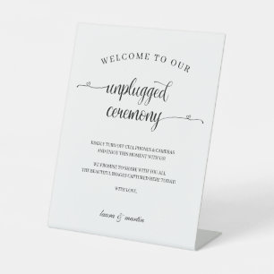 Signe De Table Elégance Black Heart Script Unplugged Ceremony