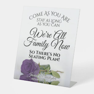 Signe De Table Élégant Améthyste violet Rose Mariage de siège ouv