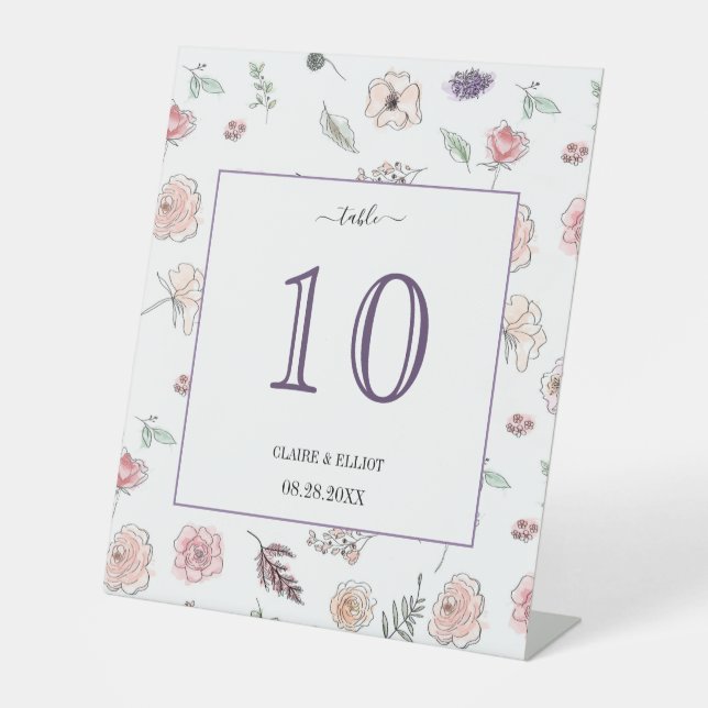 Signe De Table Élégant Appartement moderne Botanique Green Table  (Recto)