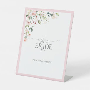Signe De Table Elégant Aquarelle Rose Conseil Floral À La Mariée