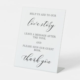 Signe De Table  Elegant Audio Guest Book Wedding Tabletop Sign 