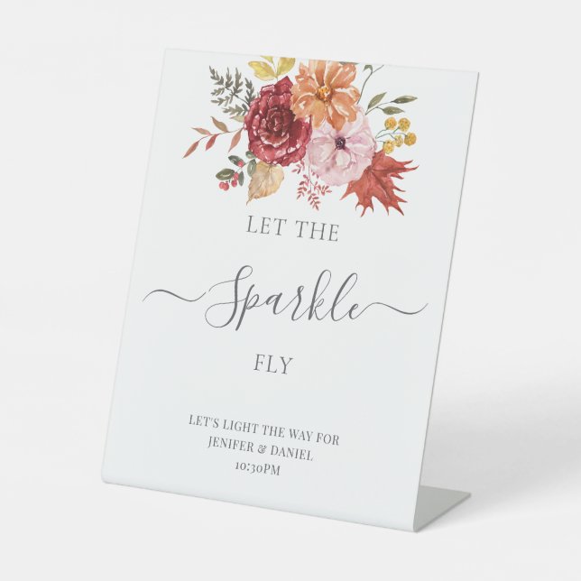 Signe De Table Élégant automne Feuilles Mariage automne