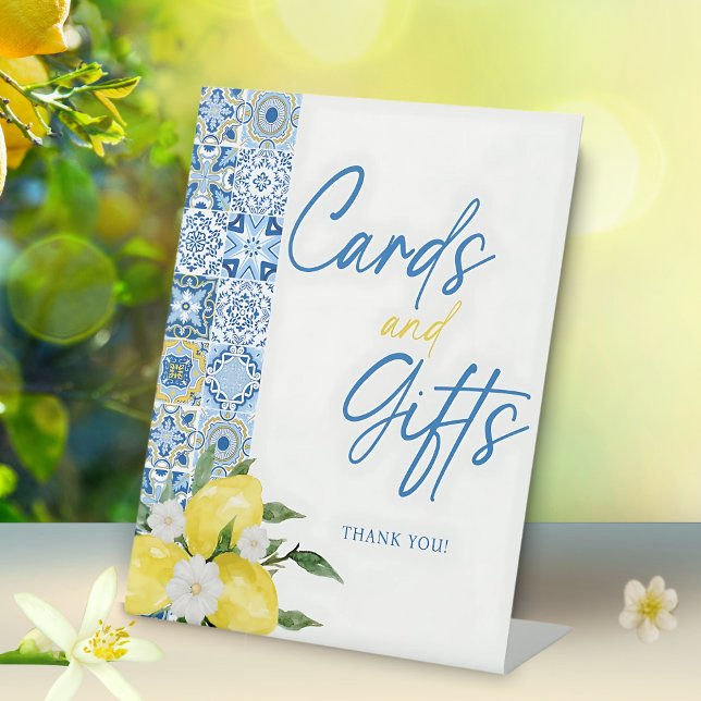 Signe De Table Élégant Baby shower citron cadeaux et cartes Signa (Créateur téléchargé)