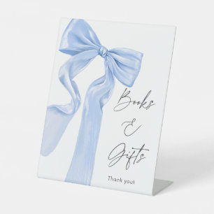 Signe De Table Élégant Baby shower de boue bleue Livres et cadeau