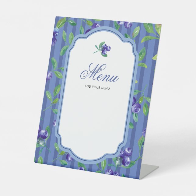 Signe De Table Élégant Baby shower de menu Berry Sweet (Recto)