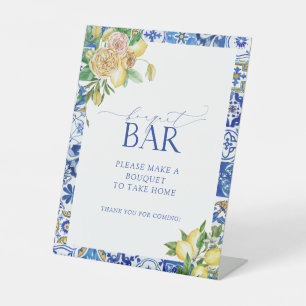 Signe De Table Élégant bar à bouquet floral citron méditerranéen