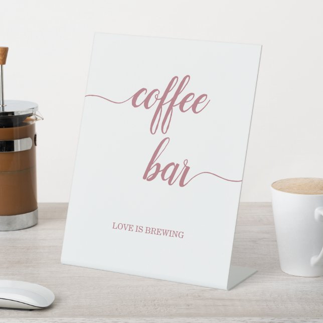 Signe De Table Élégant bar à café Gold Calligraphy Rose (In SItu)