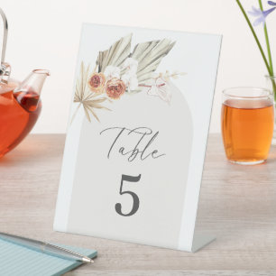 Signe De Table Elegant Boho Botanical Mariage Numéro de table