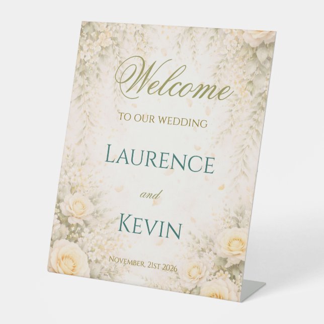 Signe De Table Elegant Botanical Wedding  (Recto)