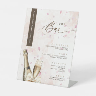 Signe De Table Elégant Bubbly Petals Bow Pink Bar Bow Boissons Me