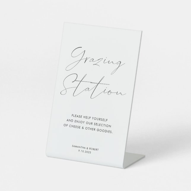 Signe De Table Élégant Calligraphie Script de Graissage Station M (Recto)